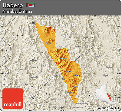 Political Map of Habero, shaded relief outside