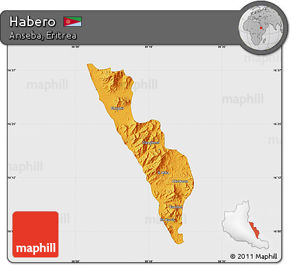 Political Map of Habero, single color outside
