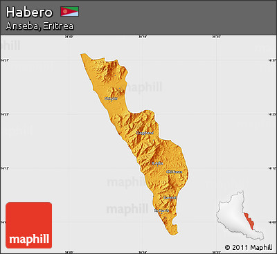 Political Map of Habero, single color outside