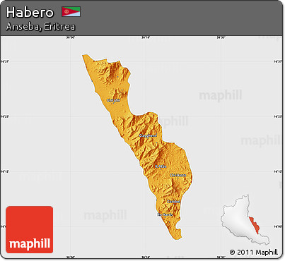 Political Map of Habero, single color outside