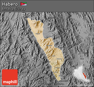Satellite Map of Habero, darken, desaturated
