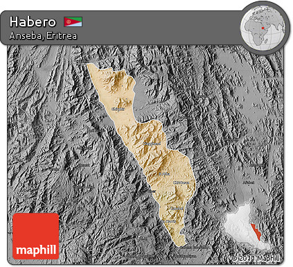Satellite Map of Habero, darken, desaturated