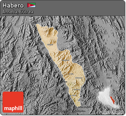 Satellite Map of Habero, darken, desaturated