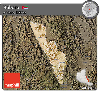 Satellite Map of Habero, darken