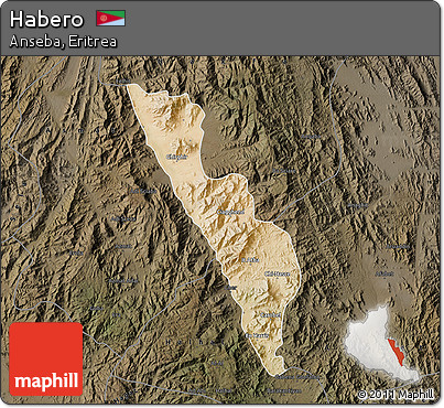 Satellite Map of Habero, darken
