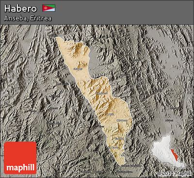 Satellite Map of Habero, darken, semi-desaturated