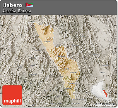 Satellite Map of Habero, semi-desaturated
