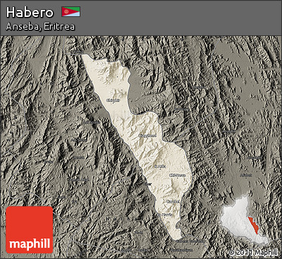 Shaded Relief Map of Habero, darken