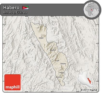 Shaded Relief Map of Habero, lighten