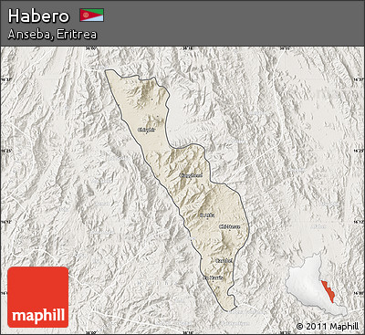 Shaded Relief Map of Habero, lighten