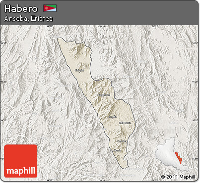 Shaded Relief Map of Habero, lighten