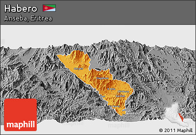 Political Panoramic Map of Habero, desaturated