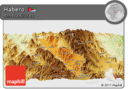 Political Panoramic Map of Habero, physical outside