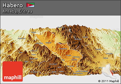 Political Panoramic Map of Habero, physical outside