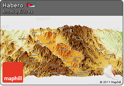 Political Panoramic Map of Habero, physical outside