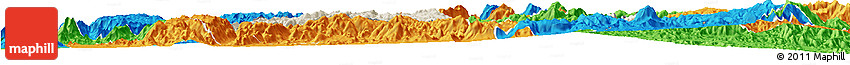 Shaded Relief Horizon Map of Halhal, political outside