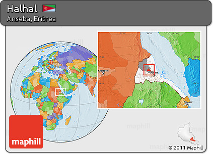 Political Location Map of Halhal, highlighted country, highlighted parent region