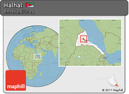Savanna Style Location Map of Halhal, highlighted country, within the entire country