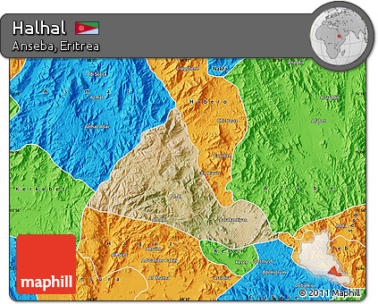 Satellite Map of Halhal, political outside