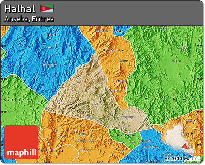 Satellite Map of Halhal, political outside
