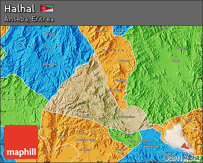 Satellite Map of Halhal, political outside