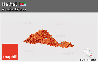 Political Panoramic Map of Halhal, cropped outside