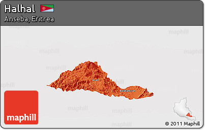 Political Panoramic Map of Halhal, cropped outside