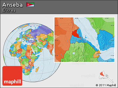 Political Location Map of Anseba, within the entire country