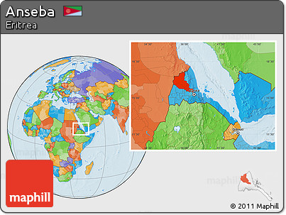 Political Location Map of Anseba, within the entire country