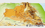 Political Shades Panoramic Map of Anseba, physical outside