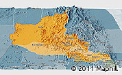 Political Shades Panoramic Map of Anseba, semi-desaturated