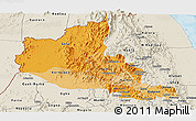 Political Shades Panoramic Map of Anseba, shaded relief outside