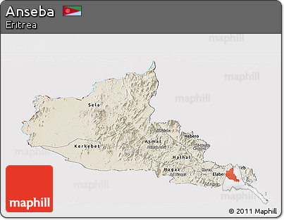 Shaded Relief Panoramic Map of Anseba, cropped outside