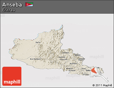 Shaded Relief Panoramic Map of Anseba, cropped outside