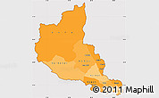 Political Shades Simple Map of Anseba, cropped outside