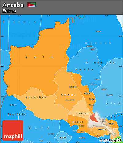 Political Shades Simple Map of Anseba
