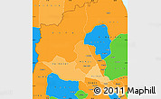 Political Shades Simple Map of Anseba, political outside