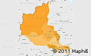 Political Shades Simple Map of Anseba, single color outside, borders and labels