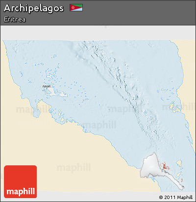 Classic Style 3D Map of Archipelagos, single color outside