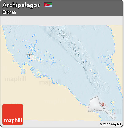 Classic Style 3D Map of Archipelagos, single color outside