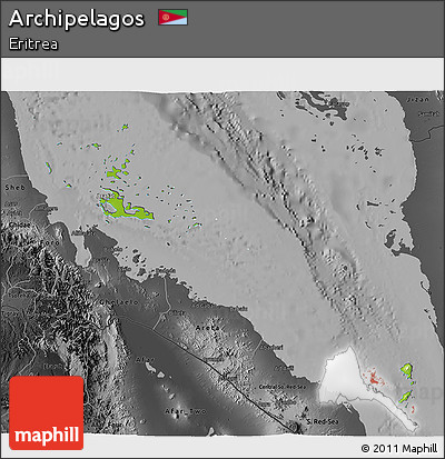 Physical 3D Map of Archipelagos, darken, desaturated