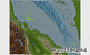 Physical 3D Map of Archipelagos, darken