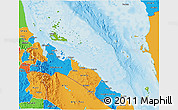 Physical 3D Map of Archipelagos, political outside