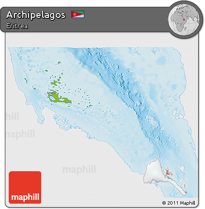 Physical 3D Map of Archipelagos, single color outside