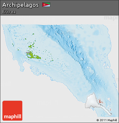 Physical 3D Map of Archipelagos, single color outside
