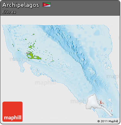 Physical 3D Map of Archipelagos, single color outside