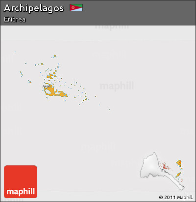 Political 3D Map of Archipelagos, cropped outside