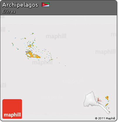Political 3D Map of Archipelagos, cropped outside
