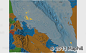 Political 3D Map of Archipelagos, darken