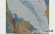 Political 3D Map of Archipelagos, darken, semi-desaturated